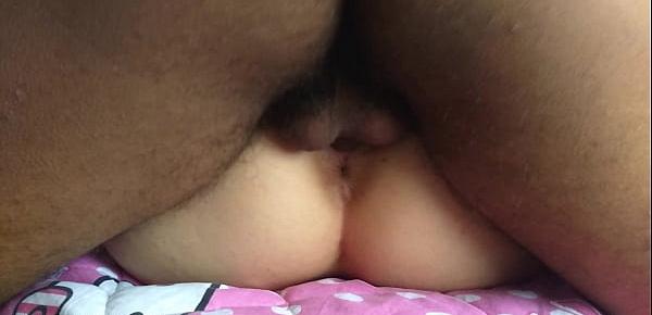  Close up creampie! with the new teen panties that my stepfather gave me www.Littlesexyowl.com